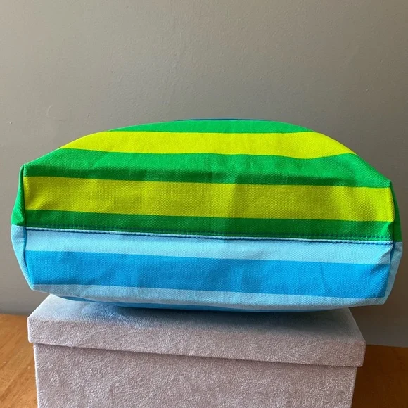 Striped Blue, Green and Yellow Tote Bag By Old Navy - Picture 4 of 13